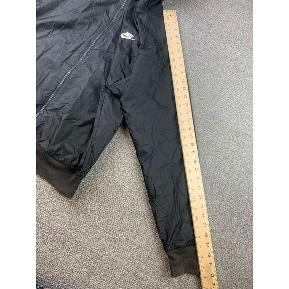 Nike Men's Small Sportswear Windbreaker Jacket All Black Nylon Shell - Picture 7 of 11